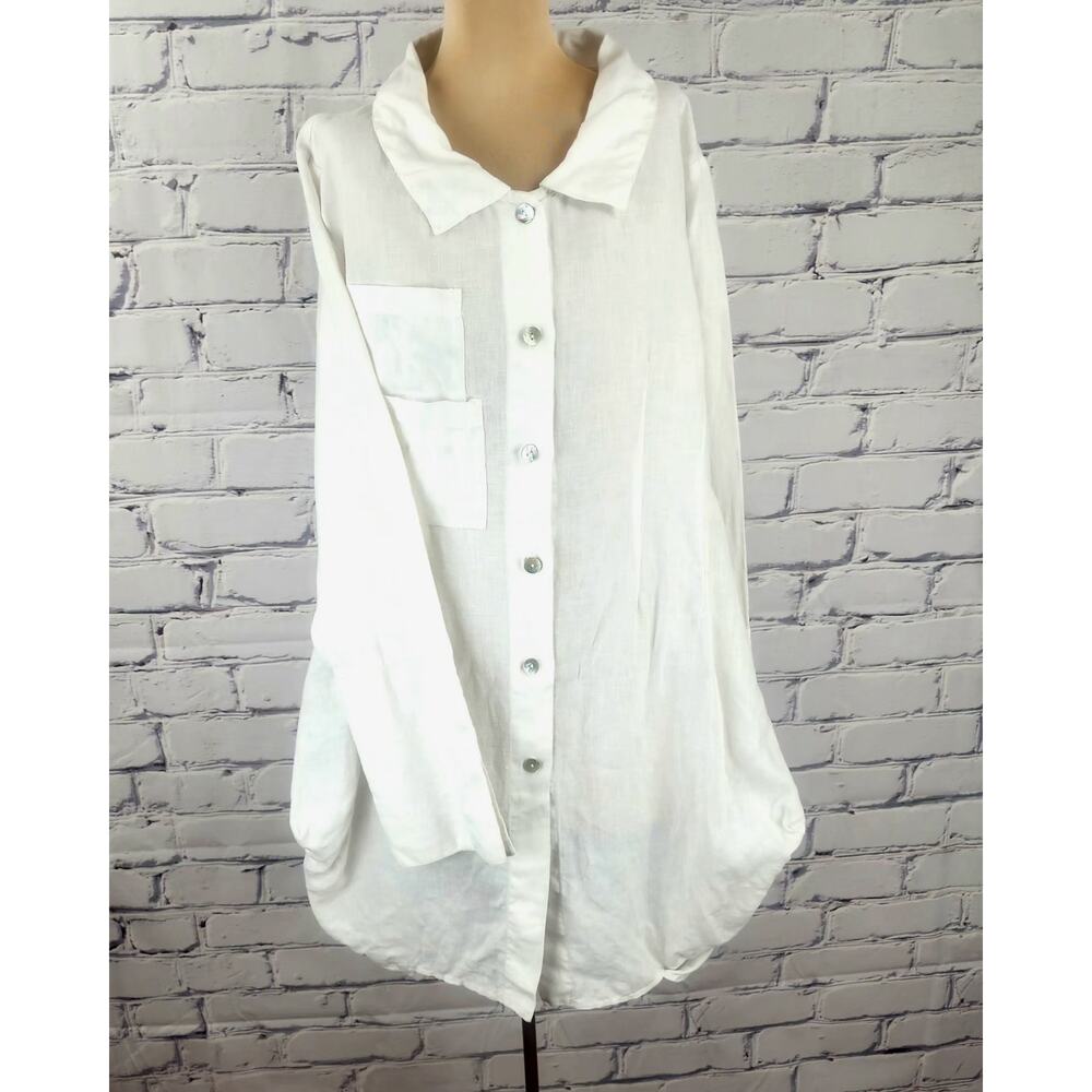 Linen Dress Womens L lagenlook Minimalist coastal chic tunic art to wear natural